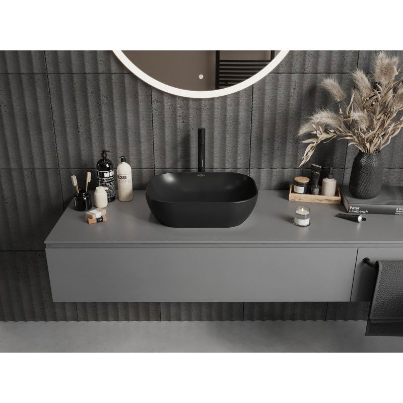 Mexen Rosa lavabo da appoggio 50 x 40 cm, nero opaco - 21095085