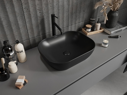 Mexen Rosa lavabo da appoggio 50 x 40 cm, nero opaco - 21095085