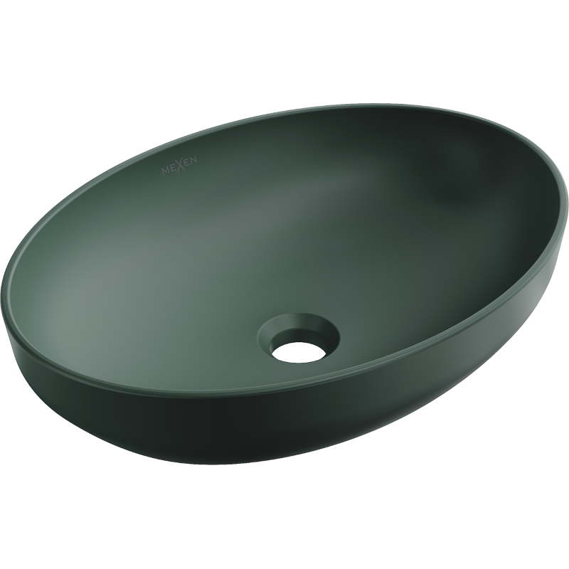 Mexen Cornelia lavabo da appoggio 50 x 37 cm, verde scuro opaco - 21885047