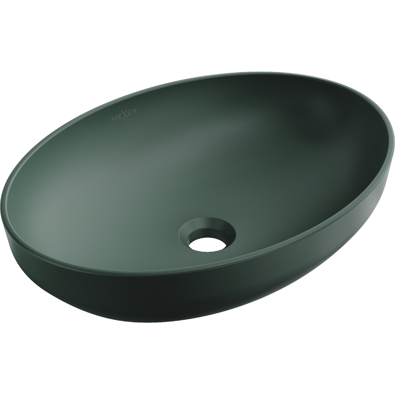 Mexen Cornelia lavabo de sobreponer 50 x 37 cm, verde oscuro mate - 21885047