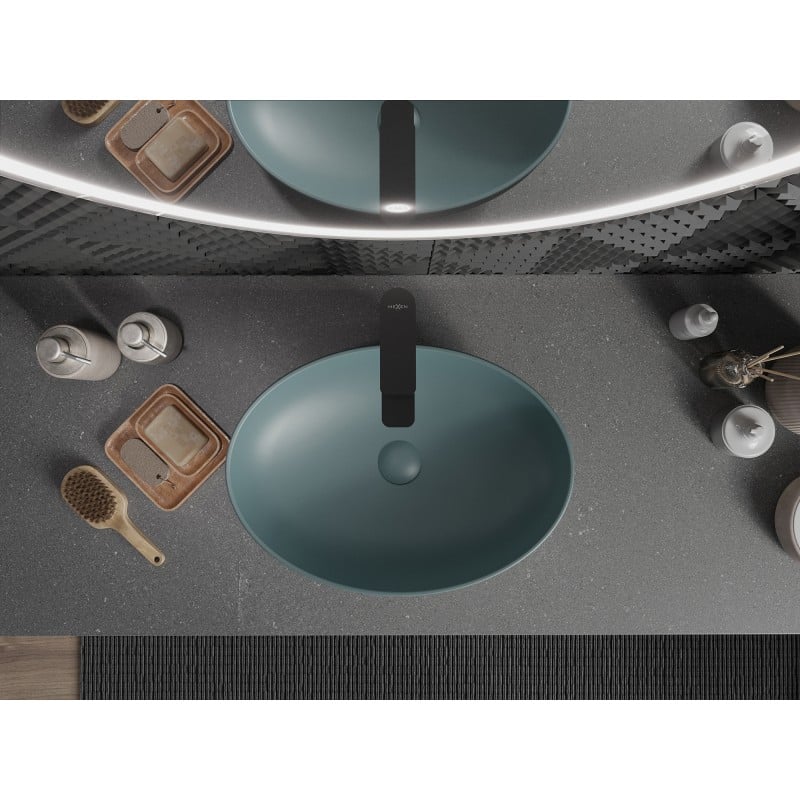 Mexen Cornelia lavabo sobre encimera 50 x 37 cm, verde claro mate - 21885048