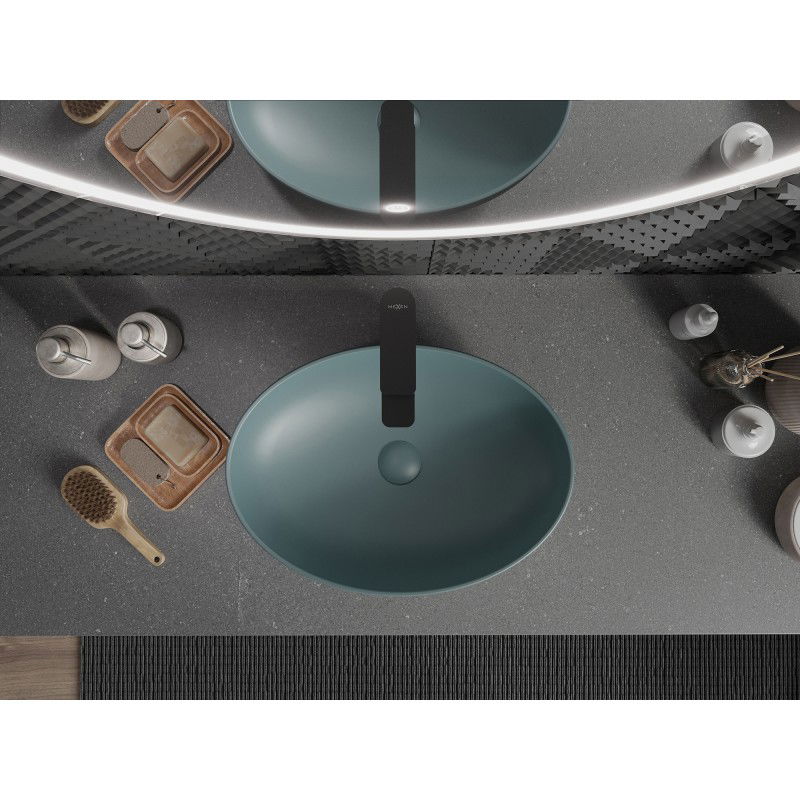 Mexen Cornelia umivalnik nad pultom 50 x 37 cm, svetlo zelena mat - 21885048