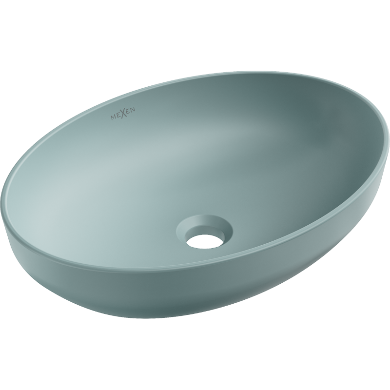 Mexen Cornelia lavabo à poser 50 x 37 cm, vert clair mat - 21885048