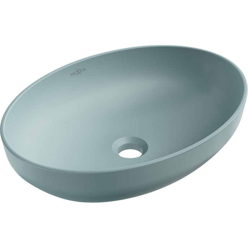 Mexen Cornelia tasoon asennettava pesuallas 50 x 37 cm, vaalea vihreä matta - 21885048