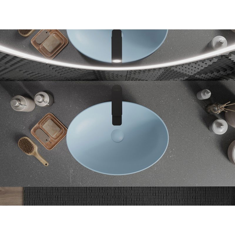 Mexen Cornelia lavabo sur comptoir 50 x 37 cm, bleu mat - 21885049