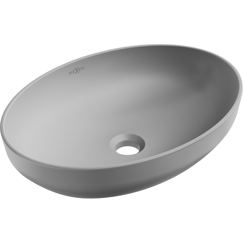 Mexen Cornelia lavabo sobre encimera 50 x 37 cm, gris claro mate - 21885061