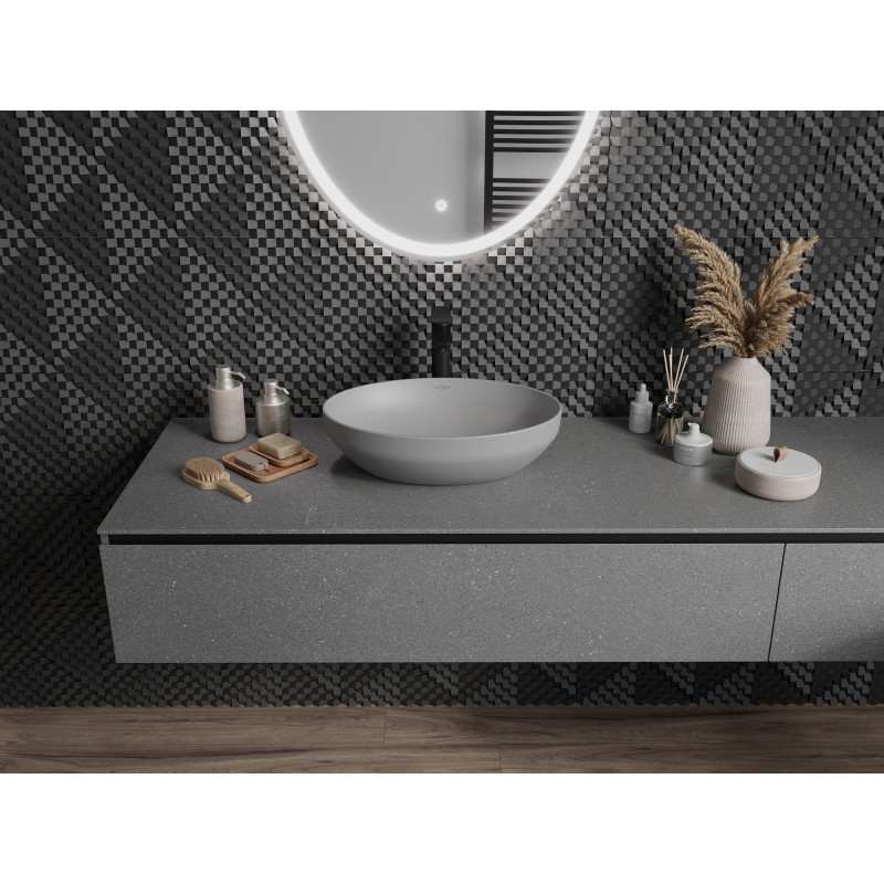 Mexen Cornelia countertop washbasin 50 x 37 cm, light gray matte - 21885061