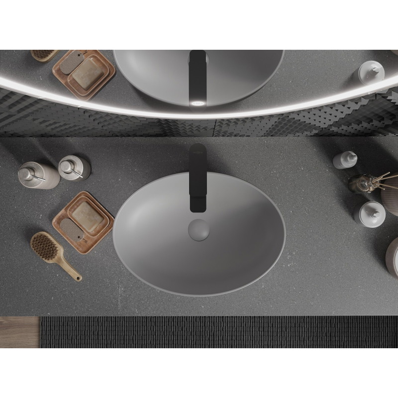 Mexen Cornelia countertop washbasin 50 x 37 cm, light gray matte - 21885061