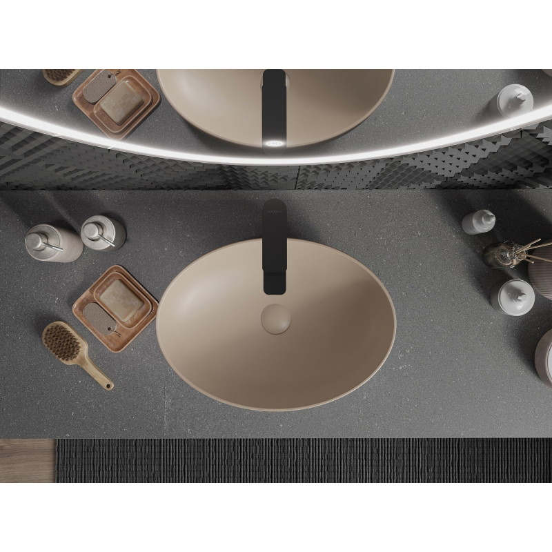 Mexen Cornelia countertop washbasin 50 x 37 cm, matte cappuccino - 21885064