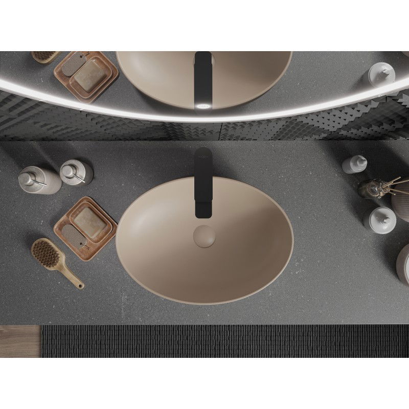 Mexen Cornelia lavabo sobre encimera 50 x 37 cm, cappuccino mate - 21885064