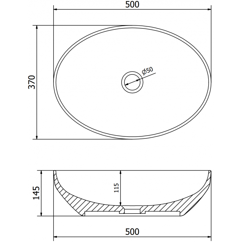 Mexen Cornelia umywalka nablatowa 50 x 37 cm, cappuccino mat - 21885064