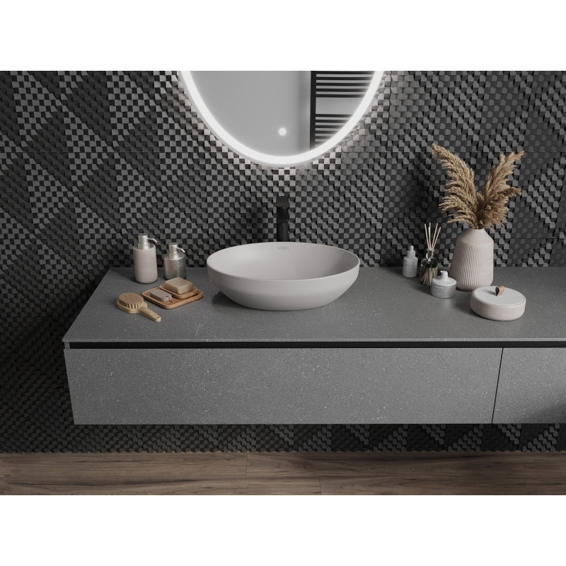 Mexen Cornelia countertop washbasin 50 x 37 cm, matte gray - 21885067