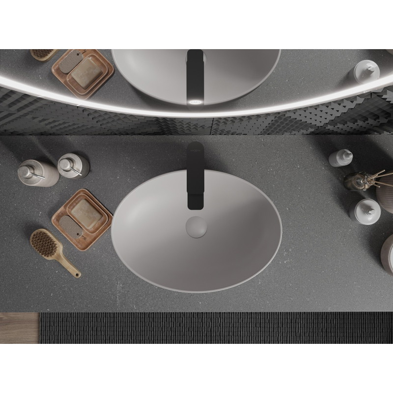 Mexen Cornelia countertop washbasin 50 x 37 cm, matte gray - 21885067