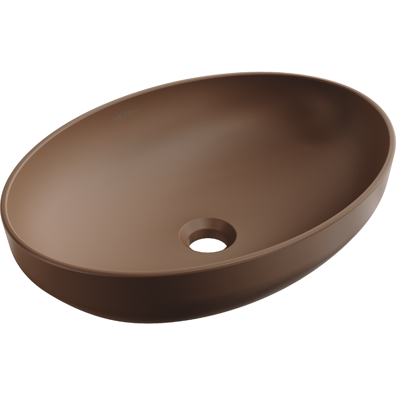 Mexen Cornelia lavabo sobre encimera 50 x 37 cm, marrón mate - 21885068