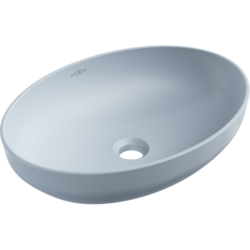 Mexen Cornelia lavabo sobre encimera 50 x 37 cm, gris-azul mate - 21885069