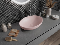 Mexen Cornelia lavabo da appoggio 50 x 37 cm, rosa opaco - 21885044