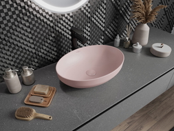 Mexen Cornelia lavabo sobre encimera 50 x 37 cm, rosa mate - 21885044