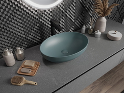 Mexen Cornelia lavabo à poser 50 x 37 cm, vert clair mat - 21885048