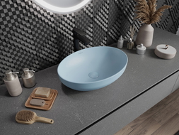 Mexen Cornelia lavabo sobre encimera 50 x 37 cm, azul mate - 21885049