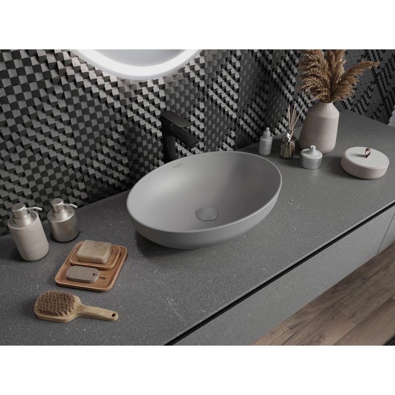 Mexen Cornelia lavandino da appoggio 50 x 37 cm, grigio chiaro opaco - 21885061