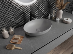 Mexen Cornelia countertop washbasin 50 x 37 cm, light gray matte - 21885061