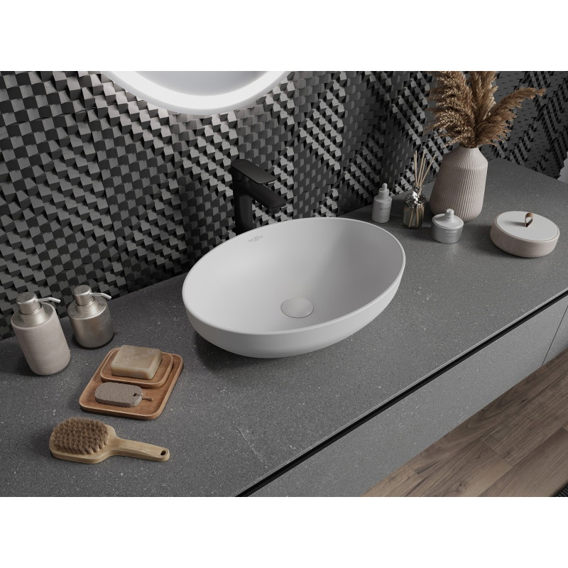 Mexen Cornelia countertop washbasin 50 x 37 cm, platinum matte - 21885063