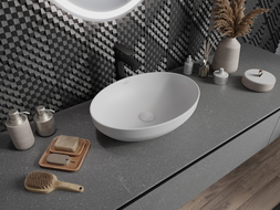 Mexen Cornelia lavabo da appoggio 50 x 37 cm, platino opaco - 21885063