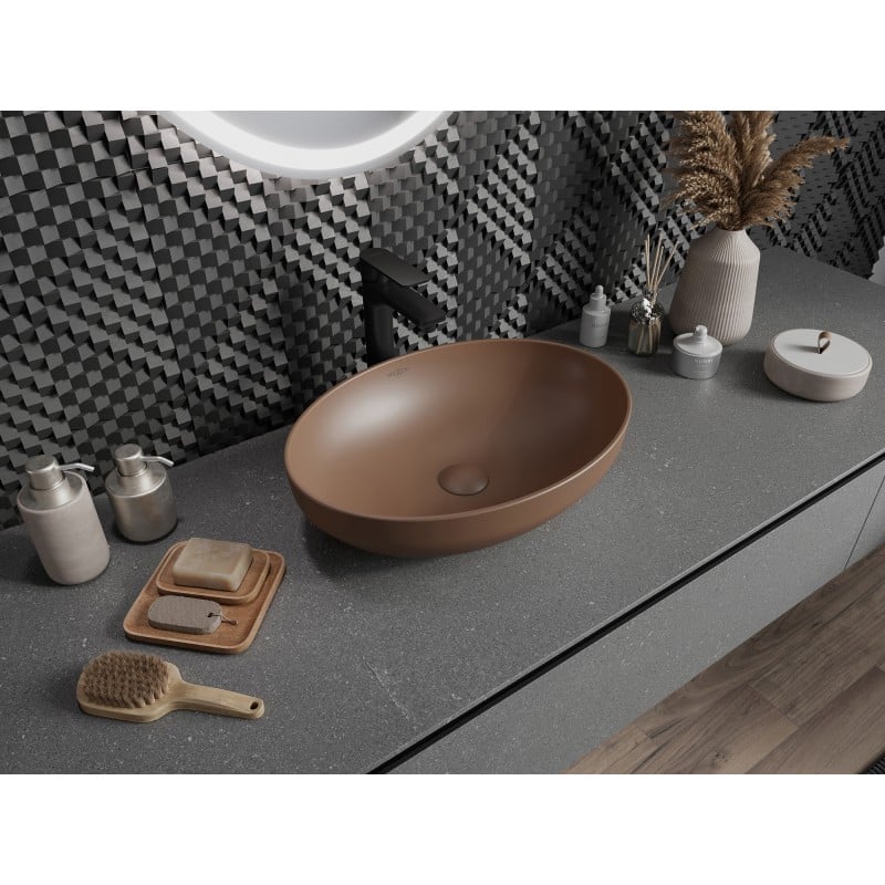 Mexen Cornelia Countertop Washbasin 50 x 37 cm, Matte Brown - 21885068