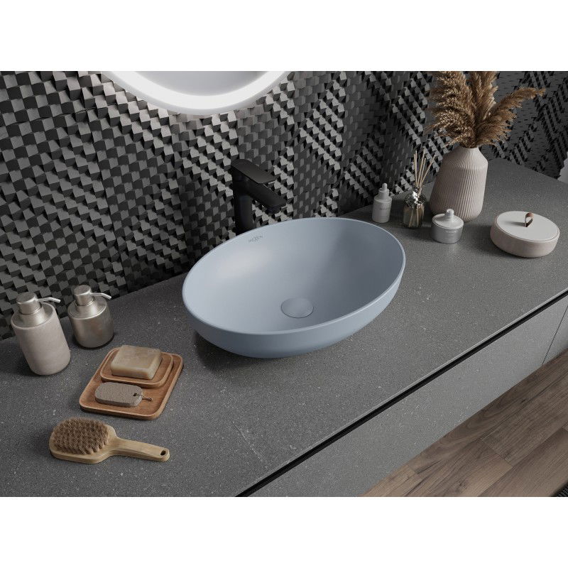 Mexen Cornelia countertop basin 50 x 37 cm, grey-blue matte - 21885069