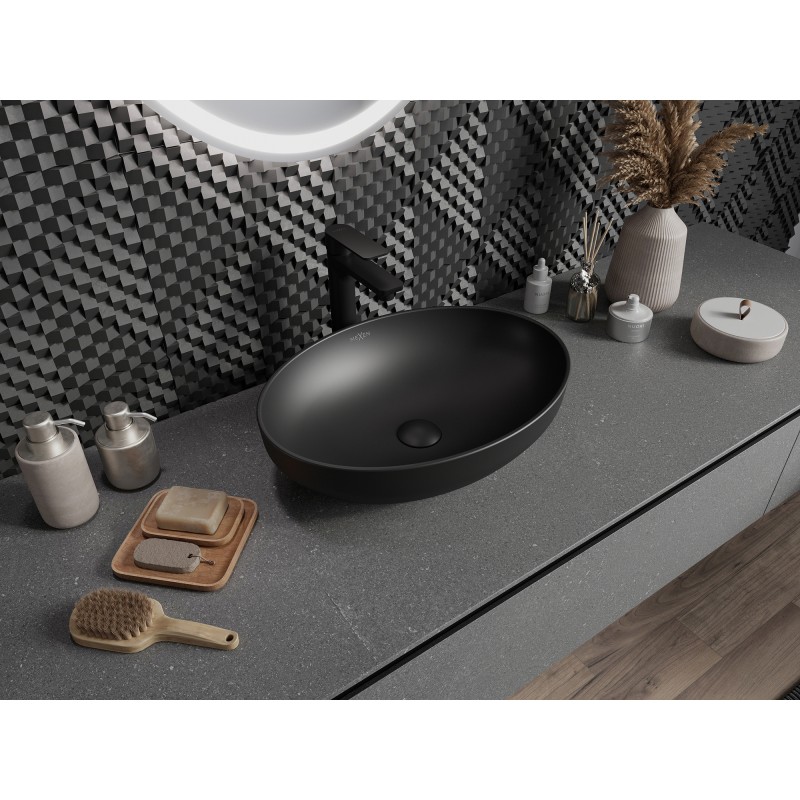 Mexen Cornelia opbouwwastafel 50 x 37 cm, mat zwart - 21885085