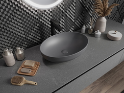 Mexen Cornelia lavabo sobre encimera 50 x 37 cm, gris oscuro mate - 21885071