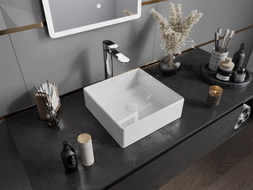 Mexen Goya 35 x 35 cm countertop washbasin, white - 22183500