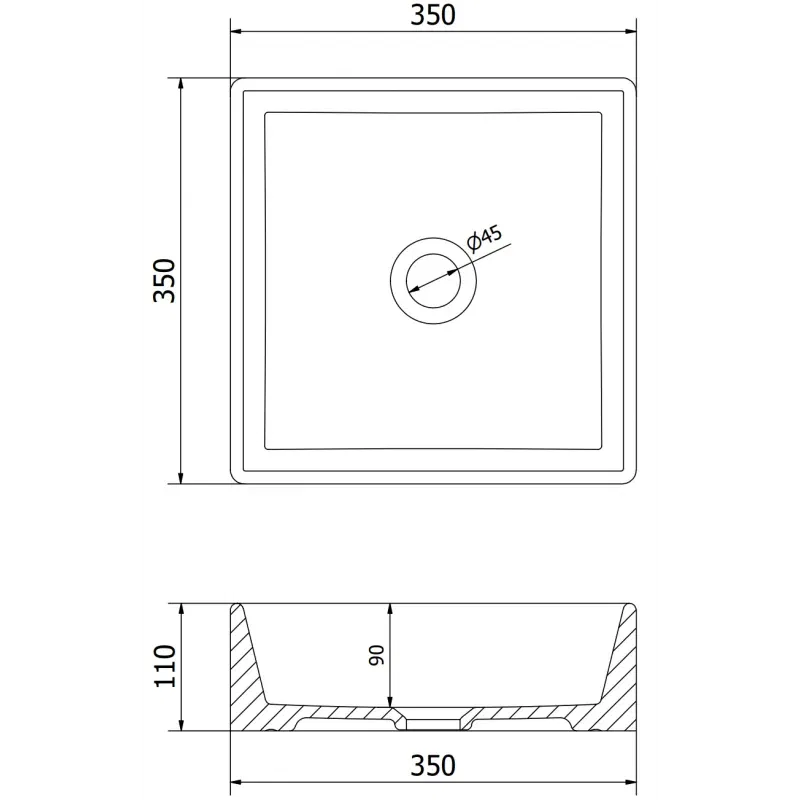 Mexen Goya lavatório de bancada 35 x 35 cm, branco - 22183500