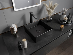 Mexen Goya lavabo sobre encimera 35 x 35 cm, negro mate - 22183585