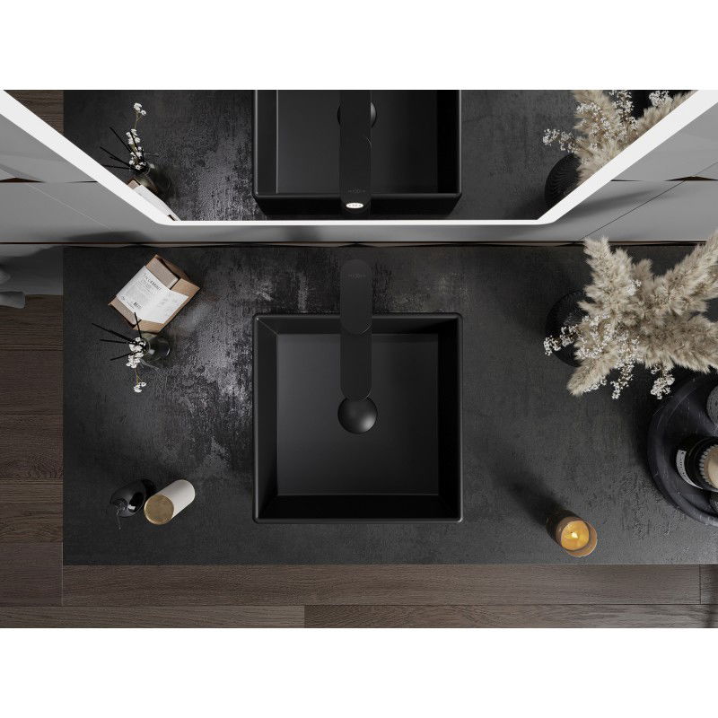 Mexen Goya lavabo sobre encimera 35 x 35 cm, negro mate - 22183585