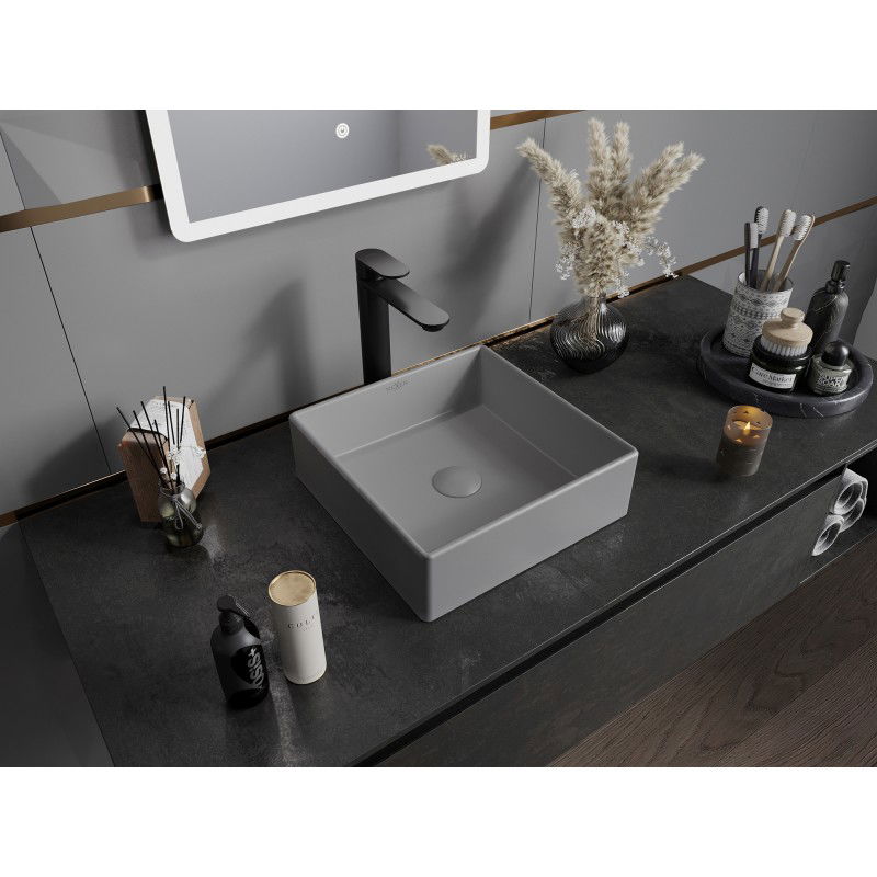 Mexen Goya lavabo sobre encimera 35 x 35 cm, gris claro mate - 22183561