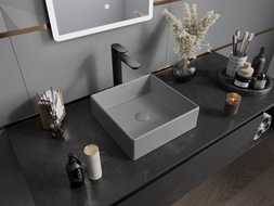 Mexen Goya lavabo sobre encimera 35 x 35 cm, gris claro mate - 22183561