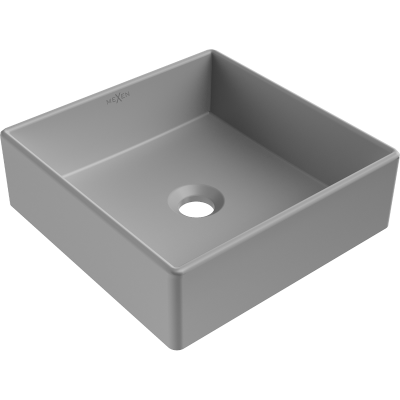 Mexen Goya työtason päälle asennettava pesuallas 35 x 35 cm, vaalea harmaa matta - 22183561