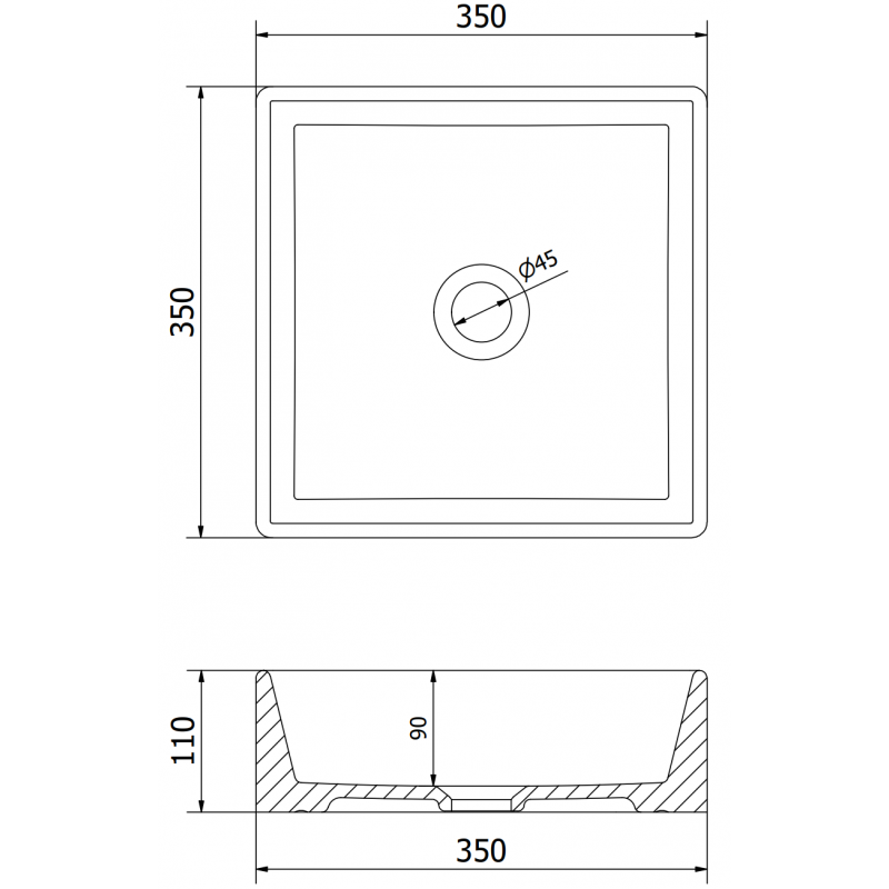 Mexen Goya countertop washbasin 35 x 35 cm, light grey matte - 22183561