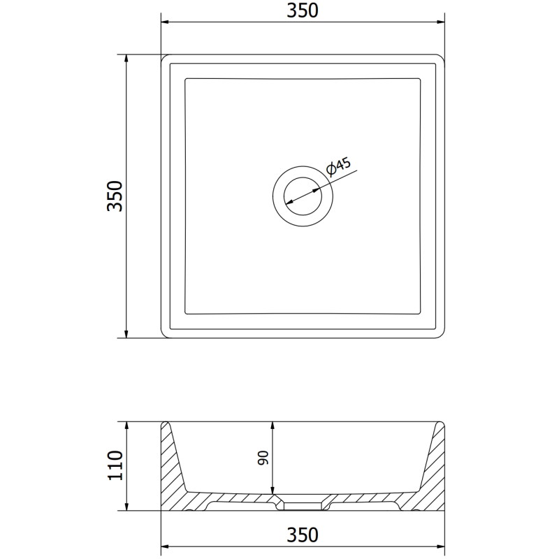 Mexen Goya opbouw wastafel 35 x 35 cm, lichtgrijs mat - 22183561