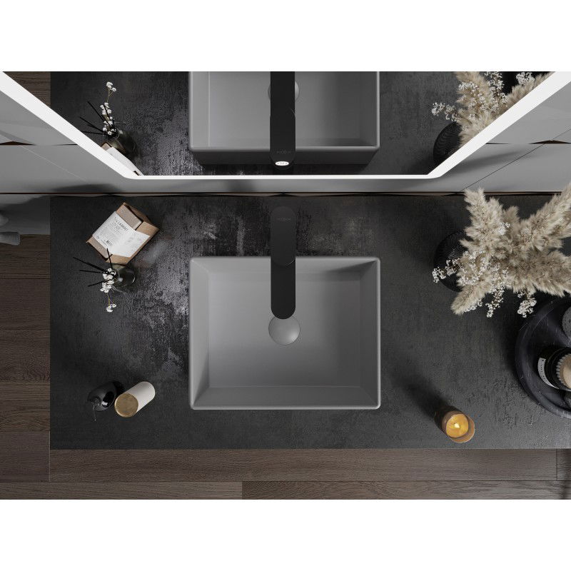 Mexen Goya lavabo sobre encimera 40 x 32 cm, gris claro mate - 22184061
