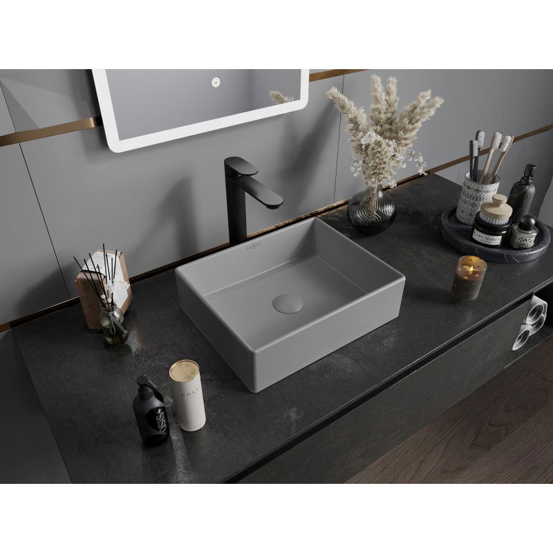 Mexen Goya lavabo da appoggio 40 x 32 cm, grigio chiaro opaco - 22184061