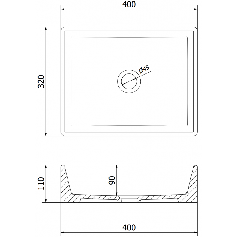 Mexen Goya countertop washbasin 40 x 32 cm, light grey matte - 22184061
