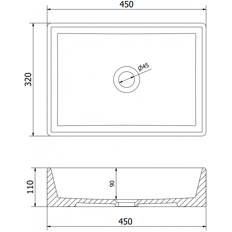 Mexen Goya lavabo de sobreencimera 45 x 32 cm, blanco - 22184500