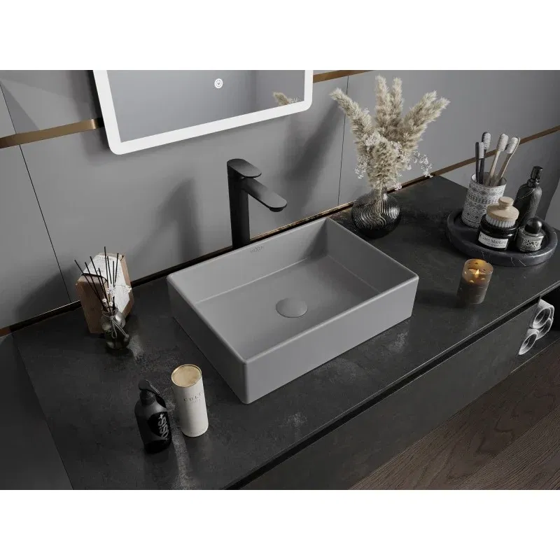 Mexen Goya Aufsatzwaschbecken 45 x 32 cm, hellgrau matt - 22184561