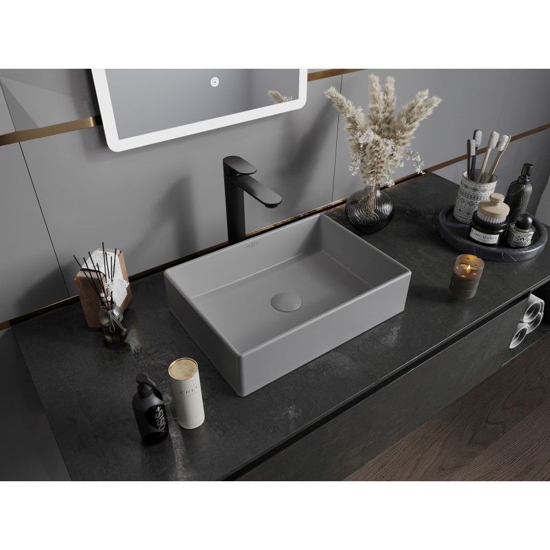 Mexen Goya lavatório de bancada 45 x 32 cm, cinza claro mate - 22184561