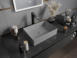 Mexen Goya lavabo sobre encimera 45 x 32 cm, gris claro mate - 22184561