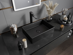 Mexen Goya lavabo sobre encimera 45 x 32 cm, negro mate - 22184585