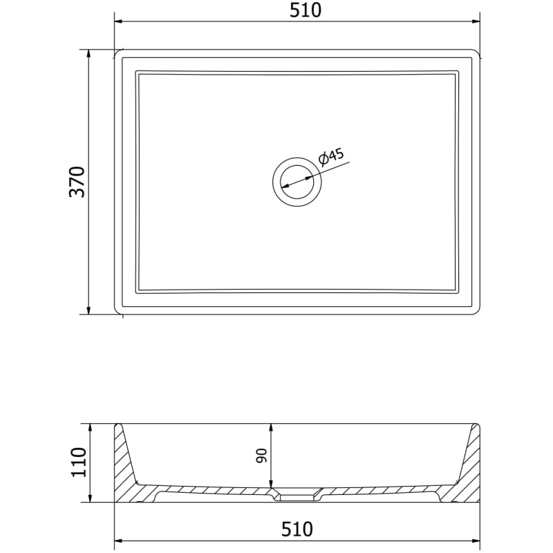 Mexen Goya countertop sink 51 x 37 cm, white - 22185000