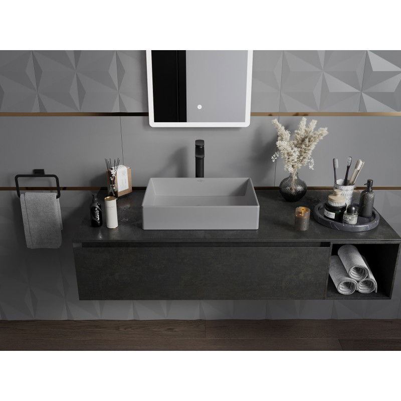 Mexen Goya lavabo sobre encimera 51 x 37 cm, gris claro mate - 22185061